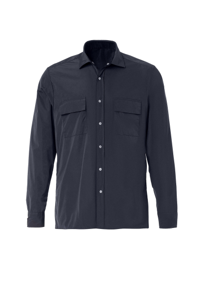 Navy Blue Color Reversible Velvet Outerwear Shirt - 7