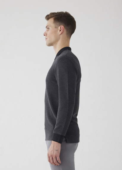 Anthractite Color Knitted Polo Neck Sweater - 4