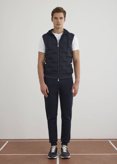 Navy Color Hooded Vest - Boris Becker