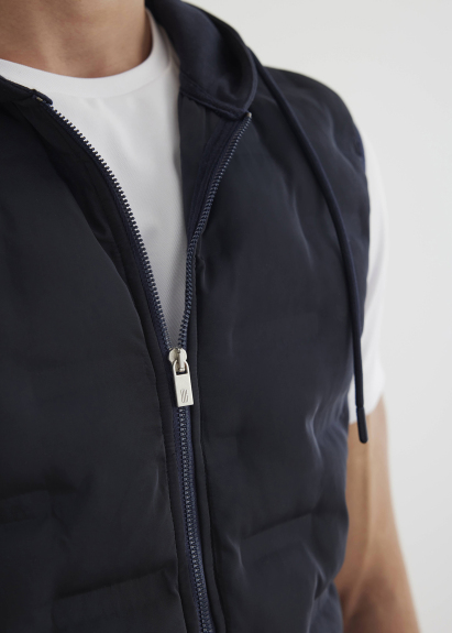 Navy Color Hooded Vest - 2