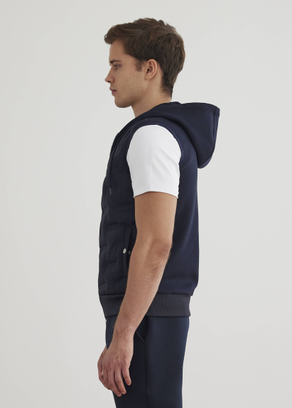 Navy Color Hooded Vest - 5