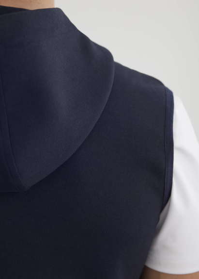 Navy Color Hooded Vest - 8