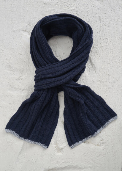 Navy Color Cashmere Scarf 