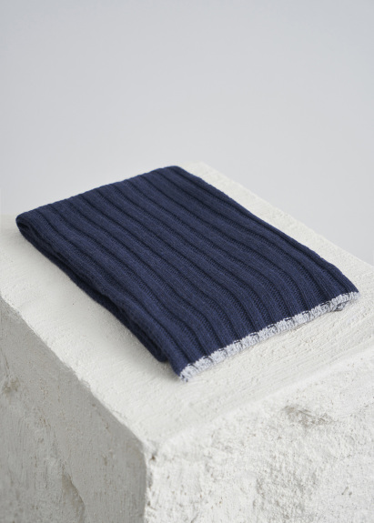 Navy Color Cashmere Scarf - 2
