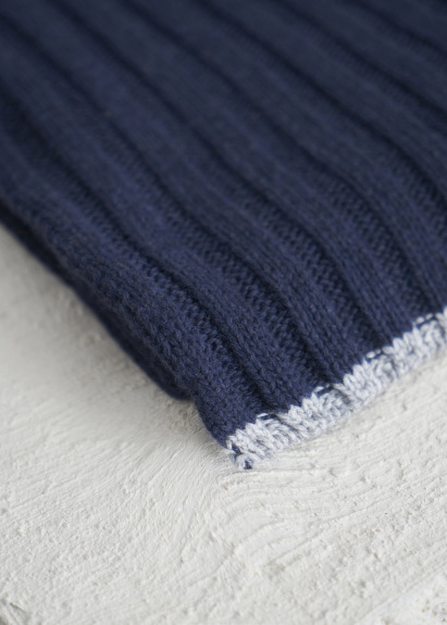 Navy Color Cashmere Scarf - 3