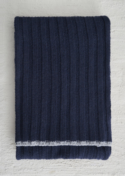 Navy Color Cashmere Scarf - 4