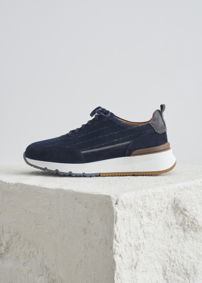 Navy Lace-Up Sneaker 