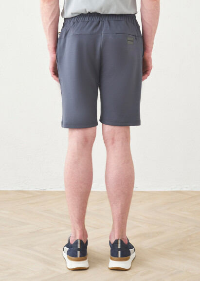 Antrasit Renk Beli Lastikli Şort - 5