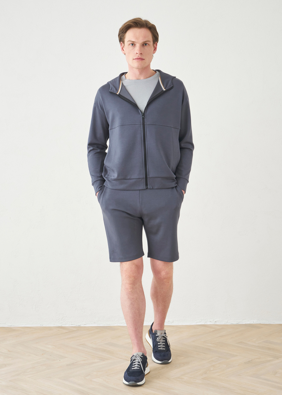 Antrasit Renk Beli Lastikli Şort - Boris Becker