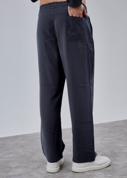 Antrasi̇t Renk Dökümlü Tensel Pantolon - 5