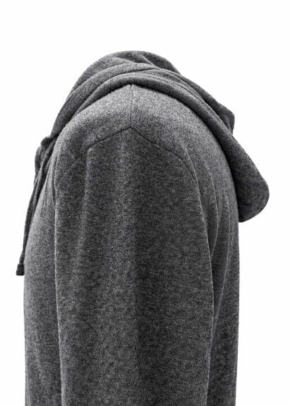 Antrasit Renk Kapüşonlu, Ayarlanabilir Kordonlu Triko Hırka - 3