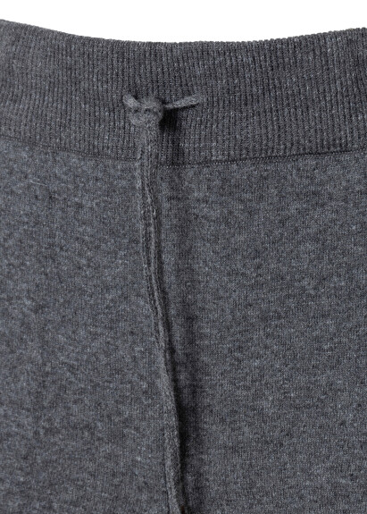 Antrasit Renk Kaşmirli Triko Jogger Pantolon - 2