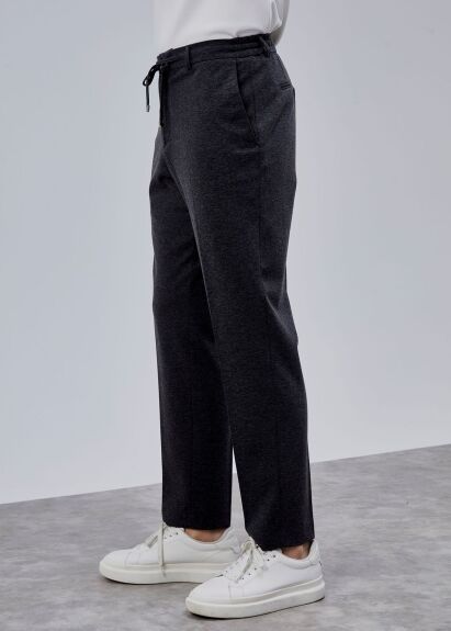 Antrasi̇t Renk Rahat Kesim Örme Jogger Pantolon - 3