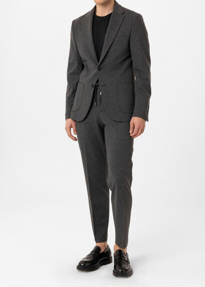 Antrasi̇t Renk Rahat Kesim Örme Jogger Pantolon - 3