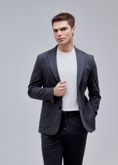 Antrasi̇t Renk Slim Fit Casual Erkek Ceket - Boris Becker