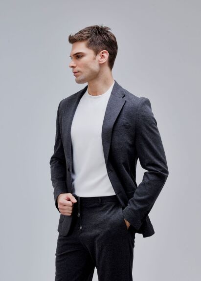 Antrasi̇t Renk Slim Fit Casual Erkek Ceket - 2