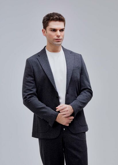 Antrasi̇t Renk Slim Fit Casual Erkek Ceket - 5