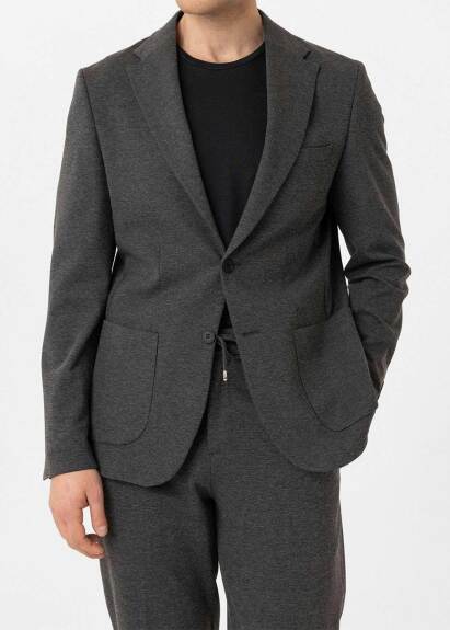 Antrasi̇t Renk Slim Fit Casual Erkek Ceket - Boris Becker