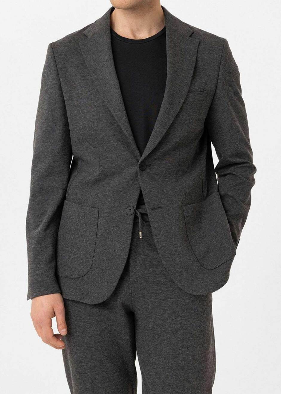 Antrasi̇t Renk Slim Fit Casual Erkek Ceket - Boris Becker