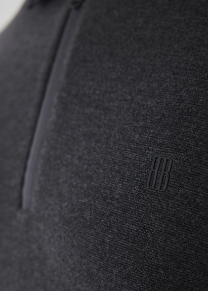 Antrasit Renk Triko Polo Yaka Örme Sweat - 3