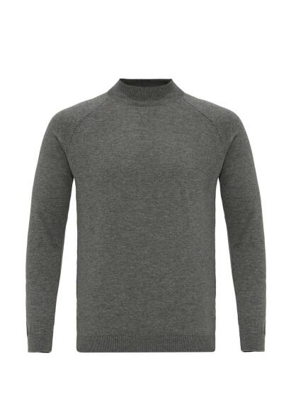 Antrasi̇t Renk Yarım Boğazlı Erkek Triko - 3