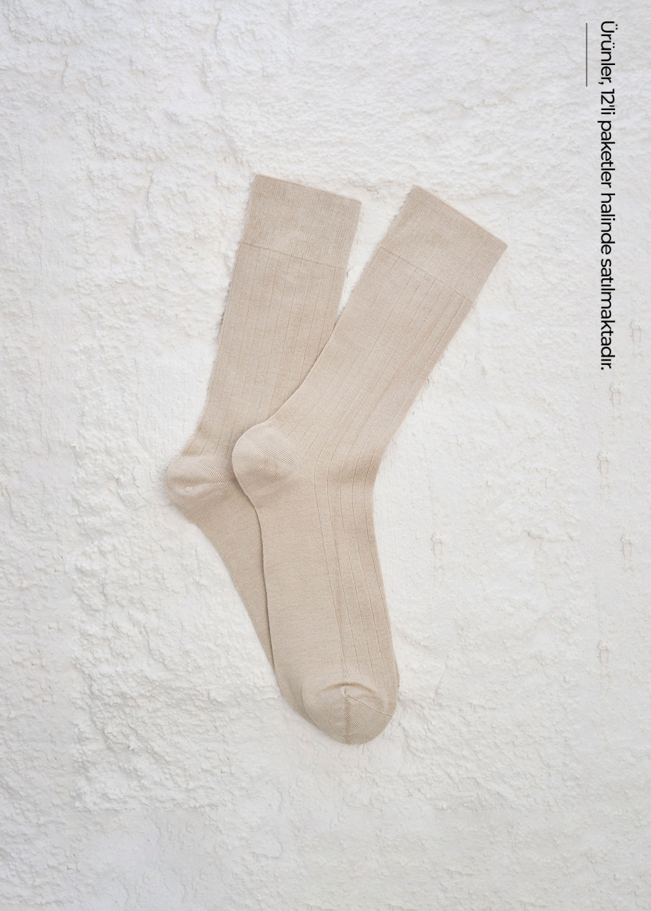 Bej Renk 12'li Bamboo Karışımlı Çorap - Boris Becker