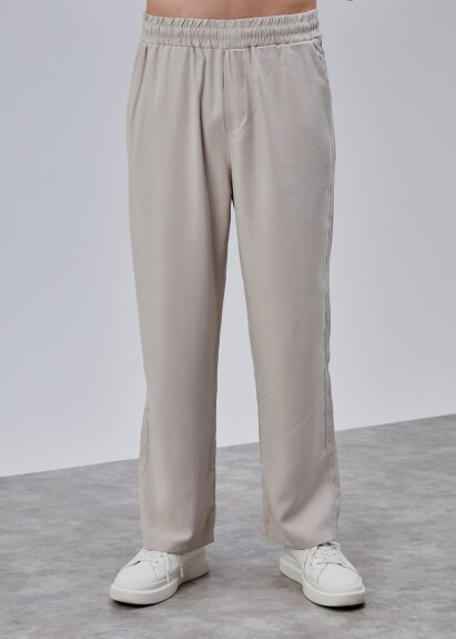 Bej Renk Dökümlü Tensel Pantolon - 2