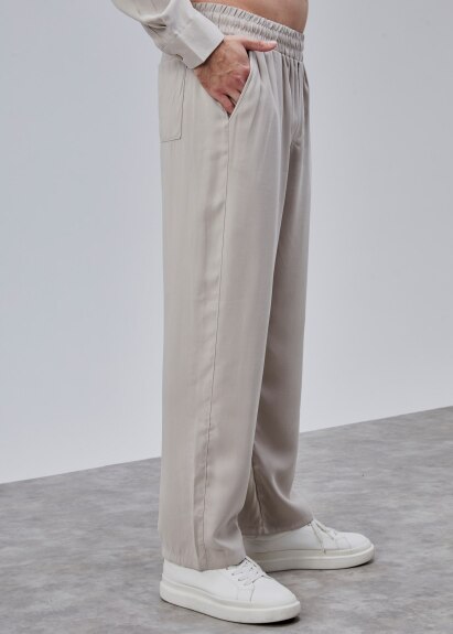 Bej Renk Dökümlü Tensel Pantolon - 4