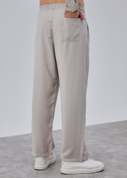 Bej Renk Dökümlü Tensel Pantolon - 5