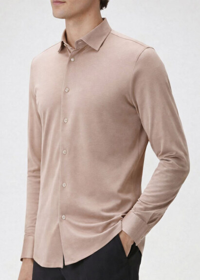 Bej Renk Örme Gömlek - 3