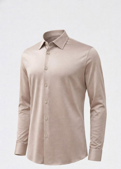 Bej Renk Örme Gömlek - 4