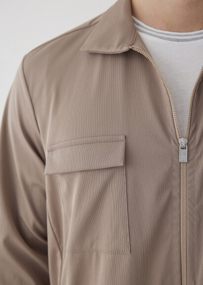 Bej Renk Teknik Dış Gömlek - 2