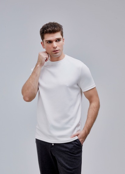 Beyaz Renk Basic Modal Tshirt - 4