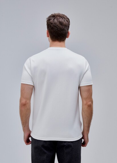 Beyaz Renk Basic Modal Tshirt - 6