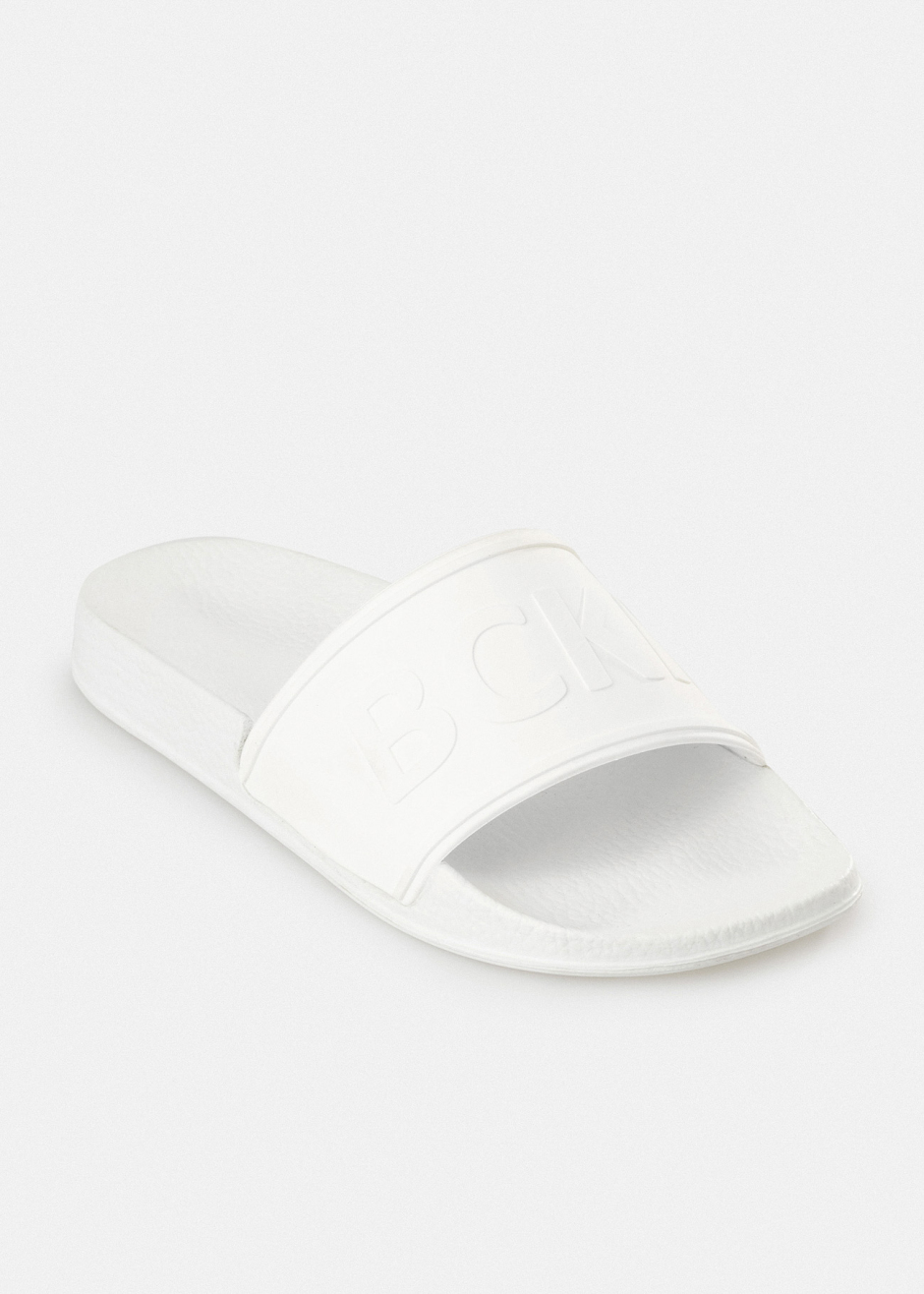 Beyaz Renk Logo Baskılı Terlik - Boris Becker