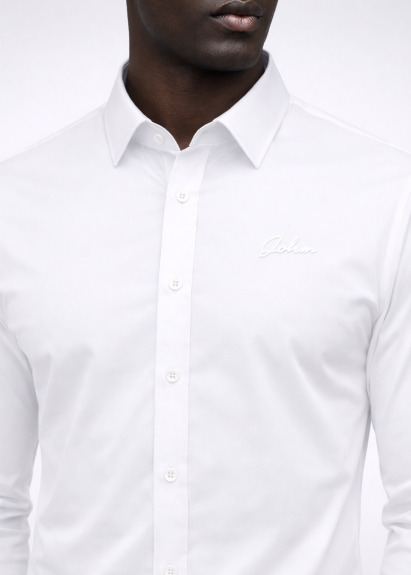 Beyaz Renk Uzun Kol Polyester Gömlek - Boris Becker