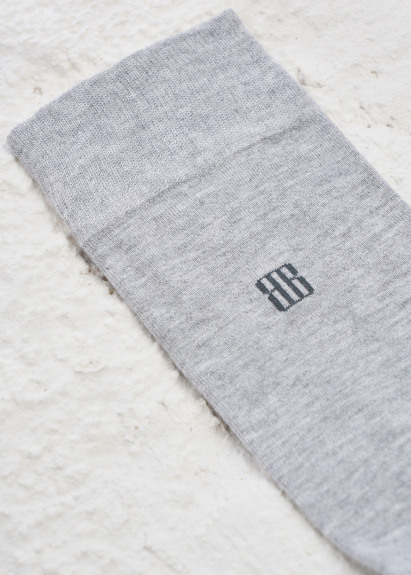 Gri Melanj Renk 12'li Bamboo Karışımlı Düz Çorap - 3