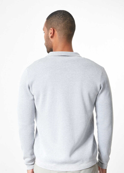 Gri Renk Çelik Örme Triko Hırka - 9