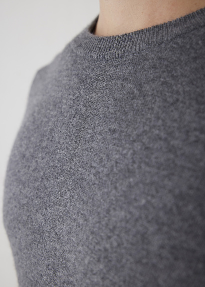 Gri Renk Bisiklet Yaka Triko Kazak - 2