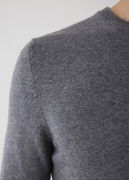 Gri Renk Bisiklet Yaka Triko Kazak - 3