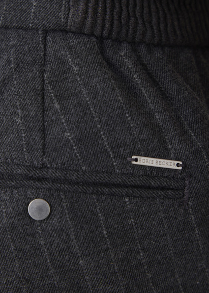 Gri Renk Çizgili Chino Pantolon - 5