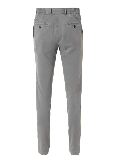Gri Renk Esnek Belli Kordonlu Chino Pantolon - 6