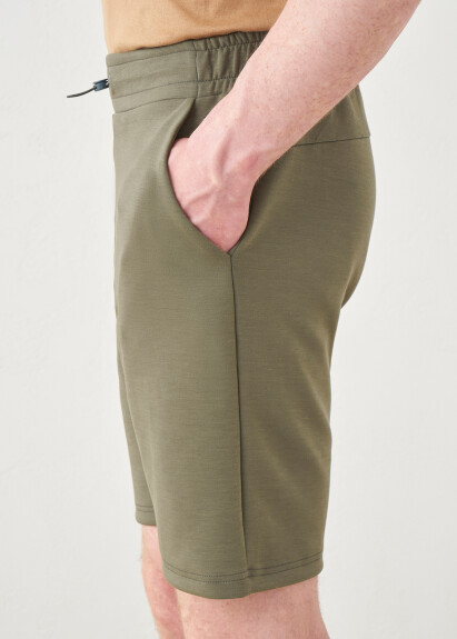 Haki Renk Beli Lastikli Şort - 4