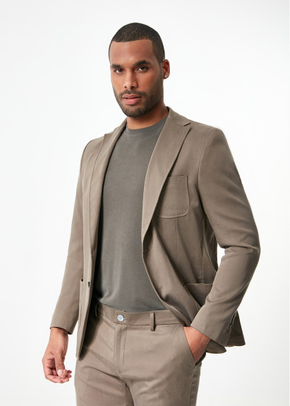 Haki Renk Tencel Blazer Ceket 