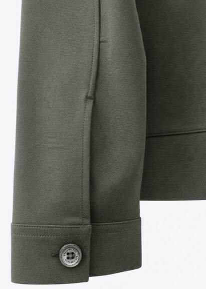 Haki Renk Gömlek Yaka Sweat Ceket - 4