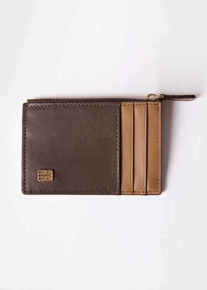 Kahve Renk Deri Kartlık - 5