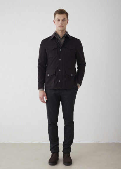 Kahve Renk Fermuarlı Safari Ceket - 2