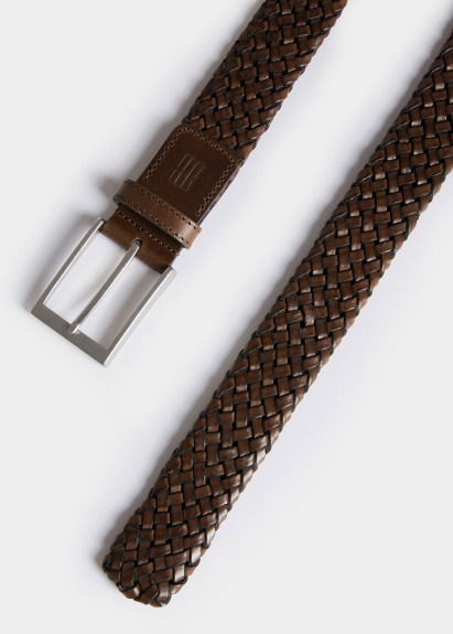 Kahve Renk Örgü Deri Kemer - 2