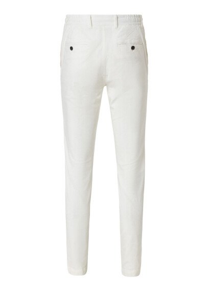 Kırık Beyaz Renk Esnek Belli Kordonlu Chino Pantolon - 7