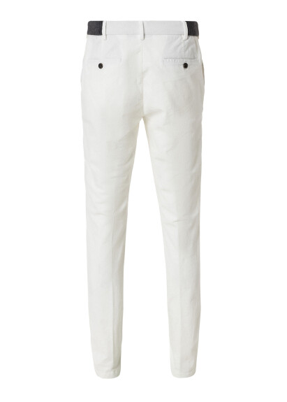 Kırık Beyaz Renk Kadife Beli Lastikli Jogger Pantolon - 3